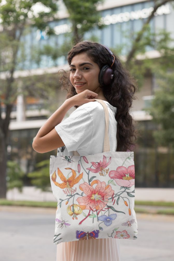 Alpine Flower Style Tote Bag