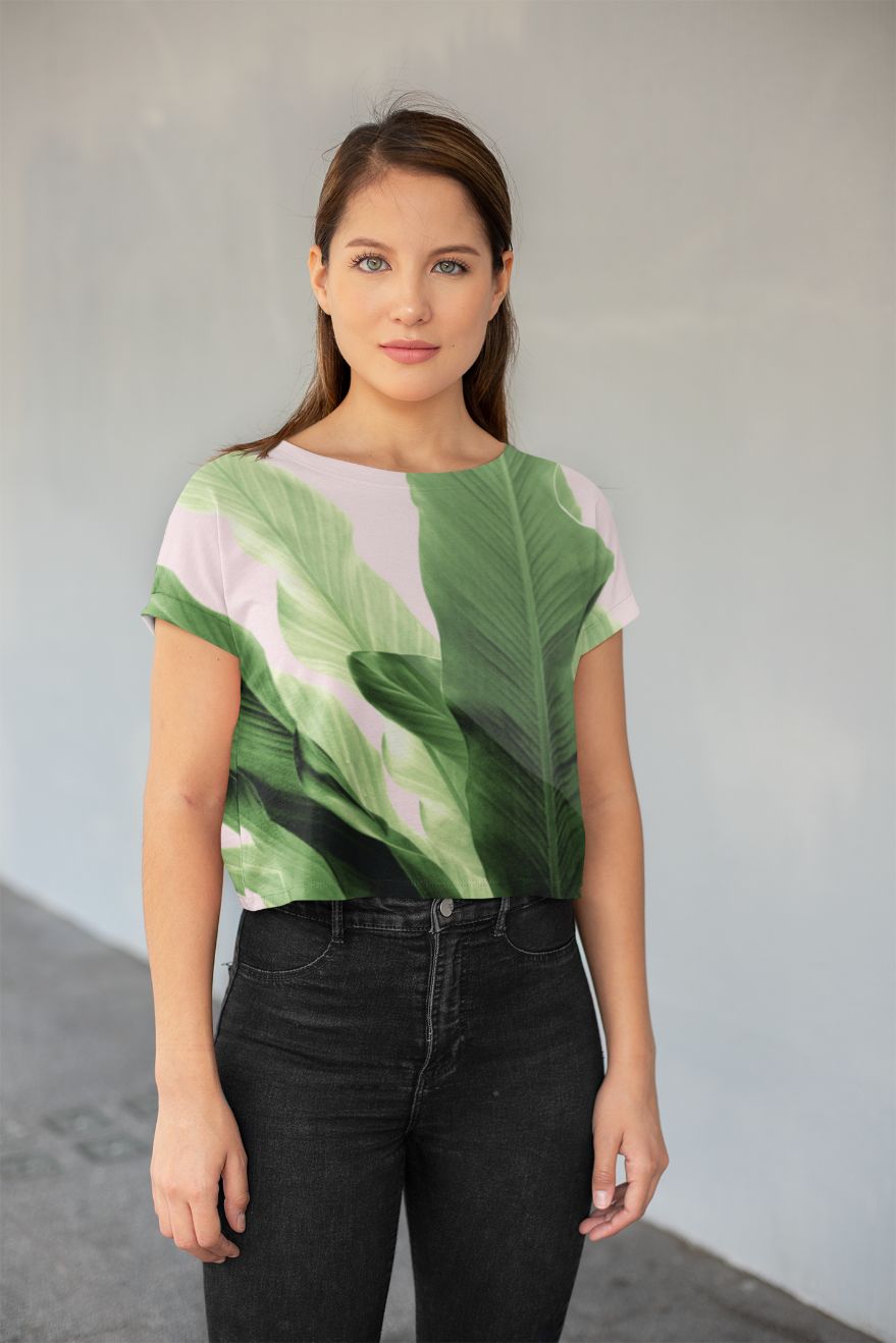 BANANA LEAVES JUNGLE All-Over Print Crop Tee