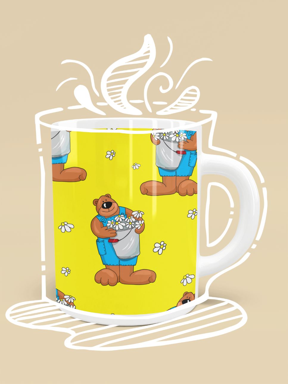 Bear Pattern Mug