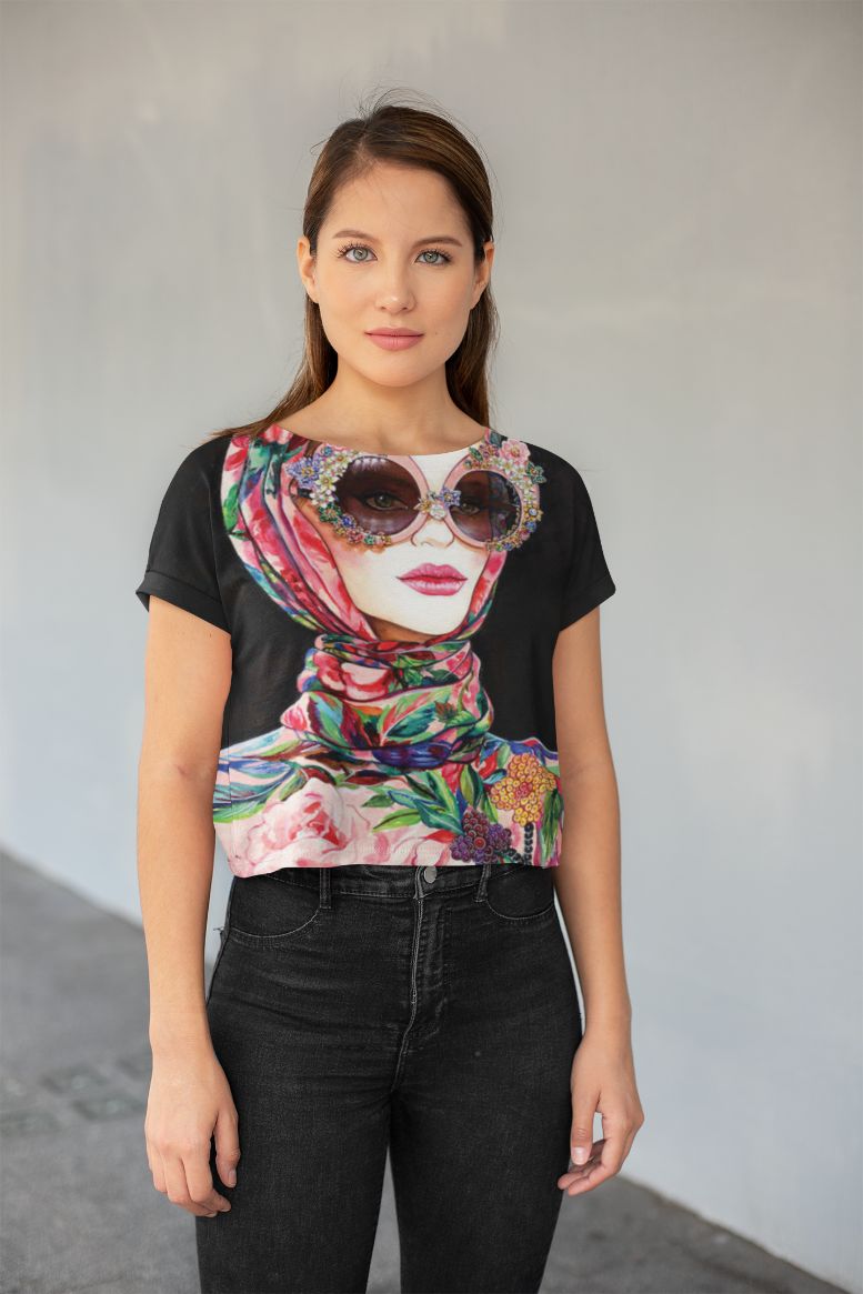 Bella DG All-Over Print Crop Tee