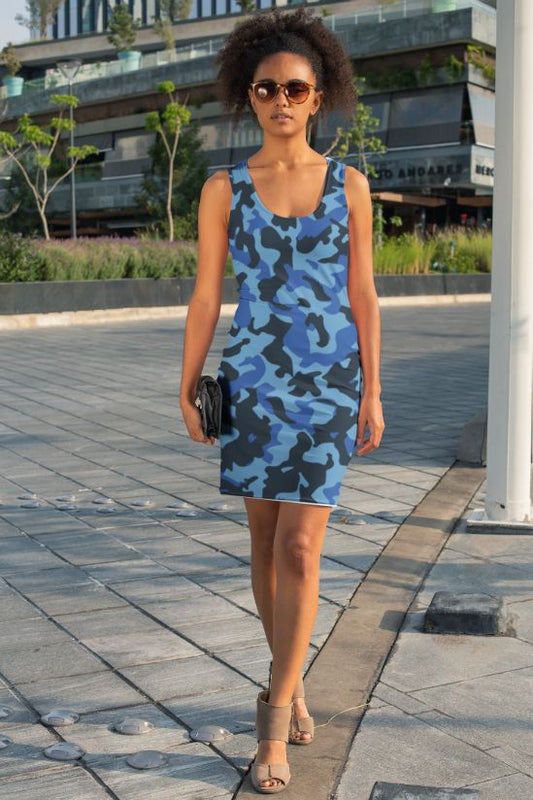 Blue Camo Sublimation Cut & Sew Dress