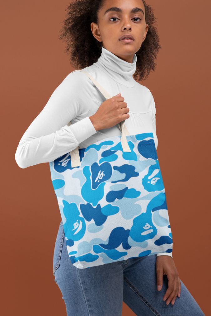 Blue Dots Camoflduge Tote Bag