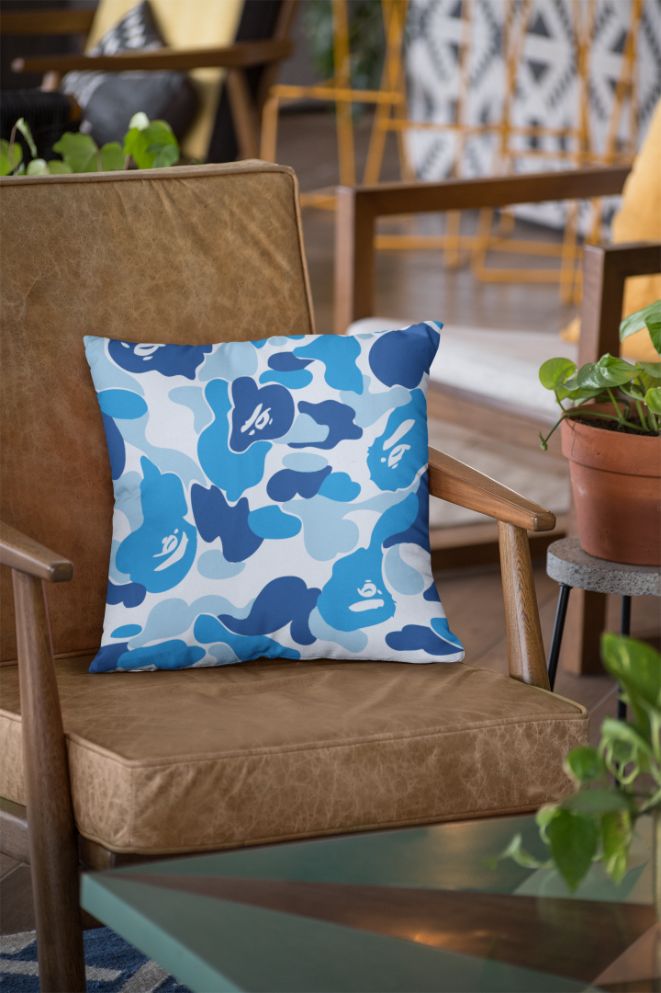 Blue Dots Camoflduge Cushion/Pillow