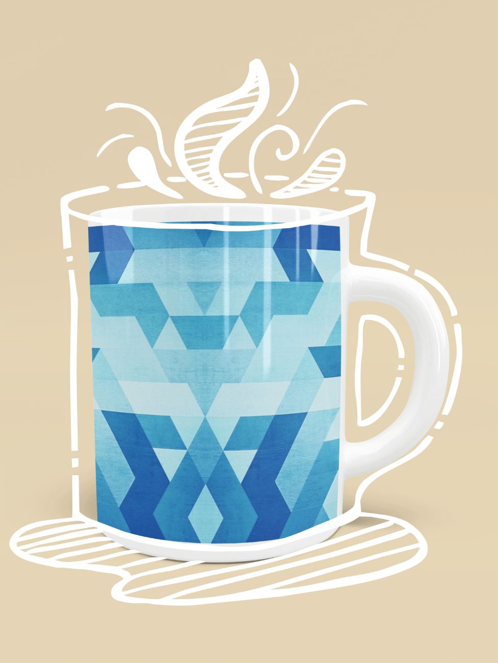 Blue Pattern 3 Mug