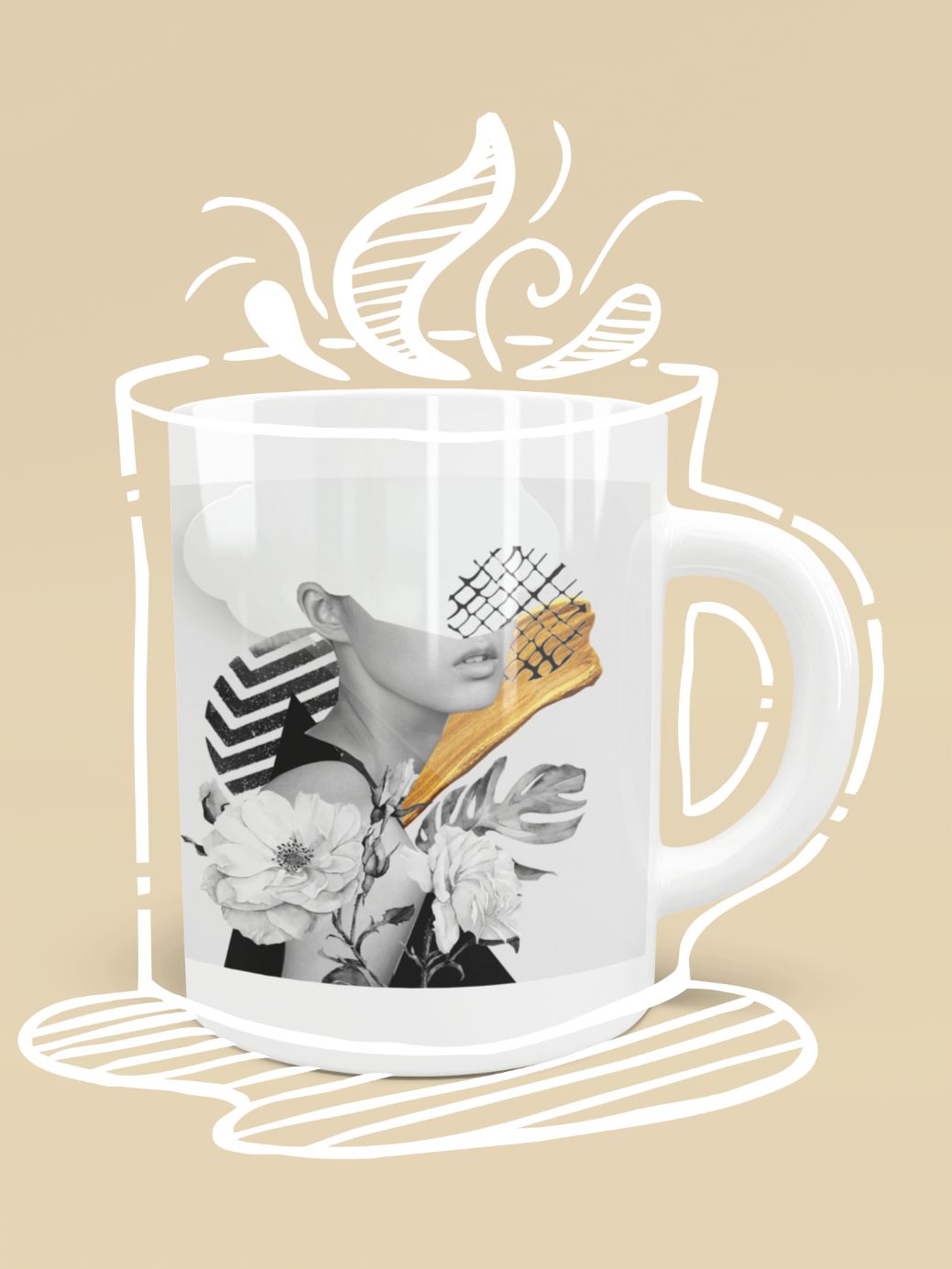 COLLAGE ART (GIRL) Mug