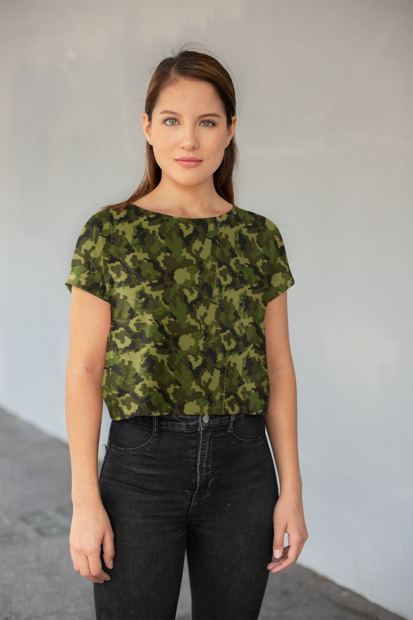 Camofludge All-Over Print Crop Tee