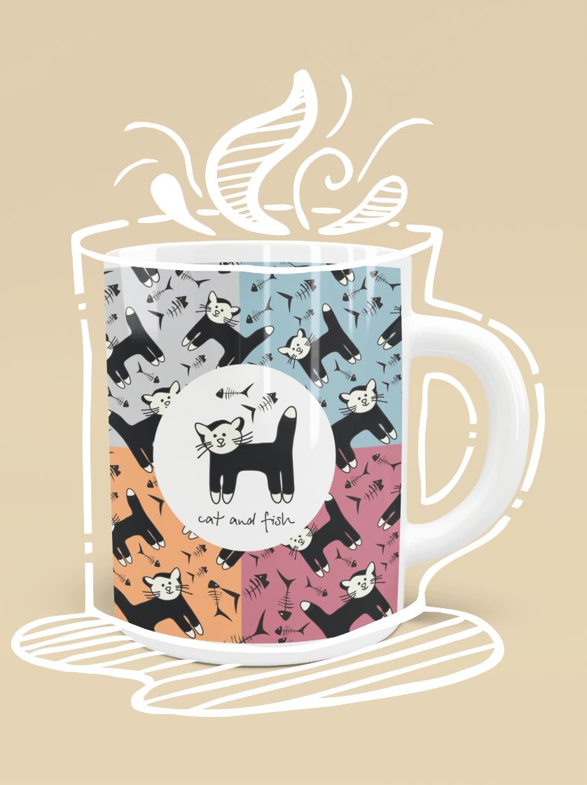 Cat Pattern Mug