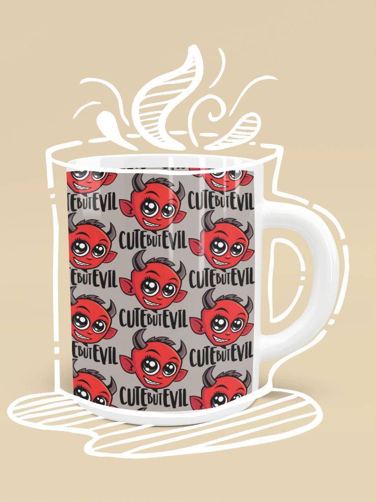 Cute But Evil Pattern Mug