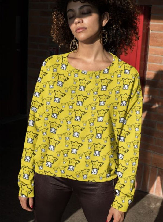 Cute Yellow Pattern Sublimation Sweatshirt