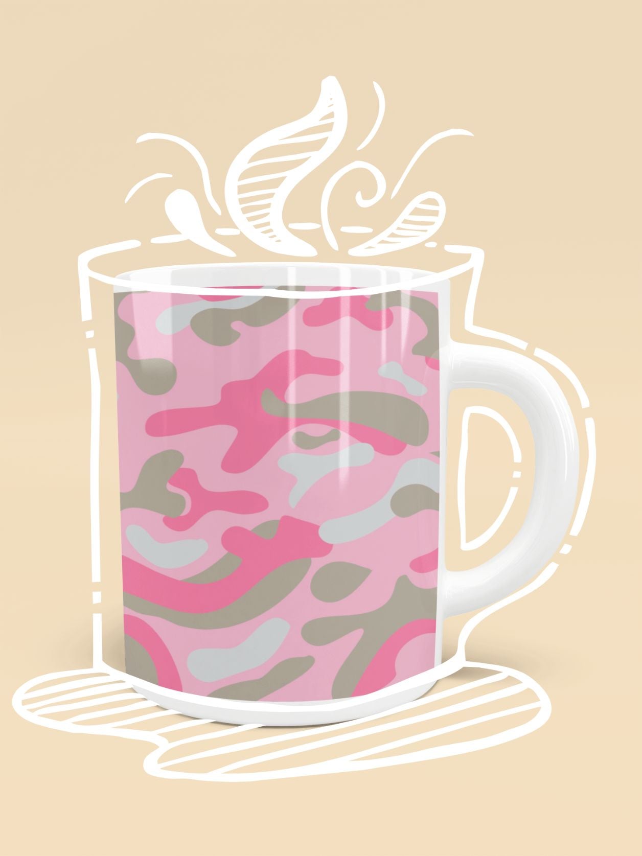 Dark Pink Camo Mug