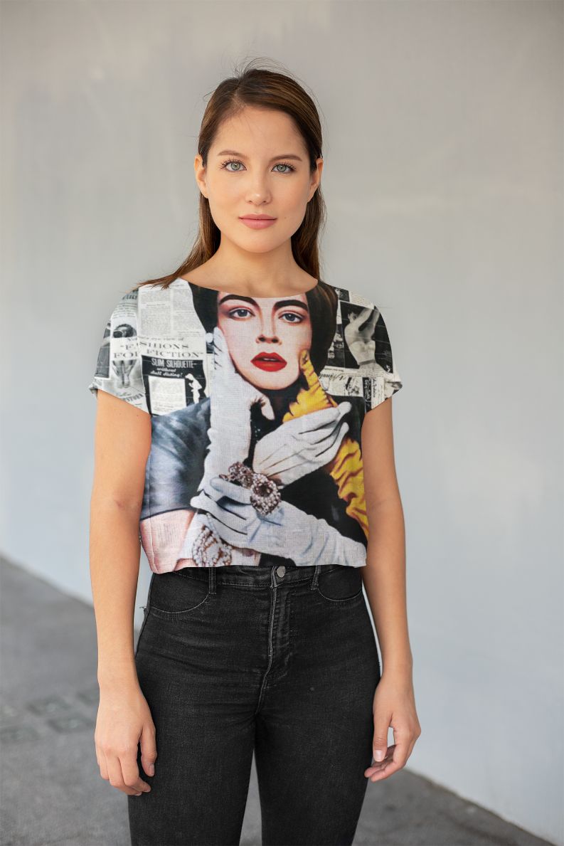 Fashion for Fiction All-Over Print Crop Tee