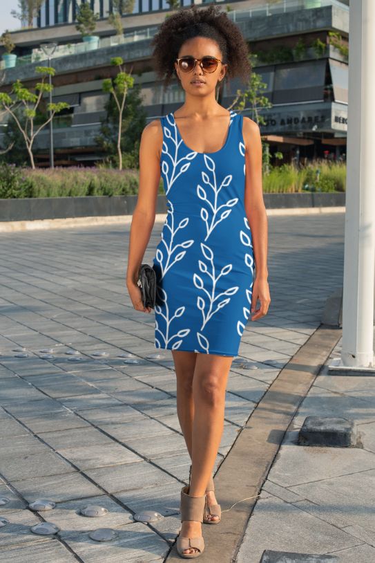 Feeling of lightness Pattern - Blue Poster Sublimation Cut & Sew Dress