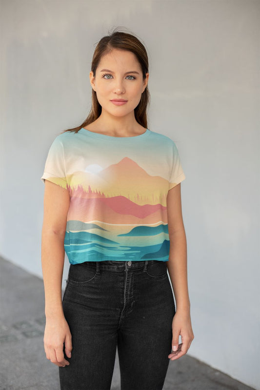 FirstPersonKayak-01 All-Over Print Crop Tee