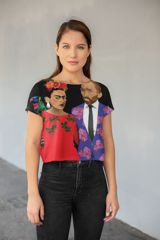 Frida &Gogh All-Over Print Crop Tee