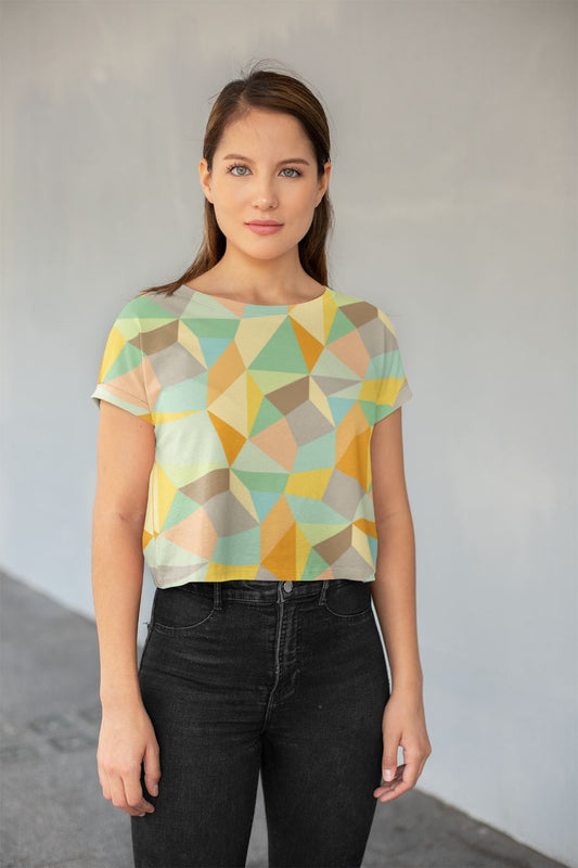 Graphic Pattern (4) All-Over Print Crop Tee