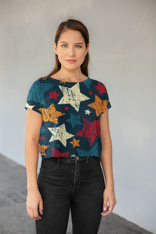 Graphic Pattern (7) All-Over Print Crop Tee