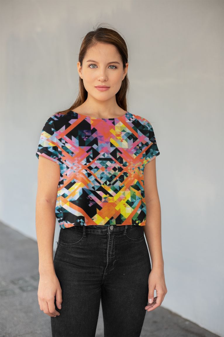 Graphic Pattern (9) All-Over Print Crop Tee