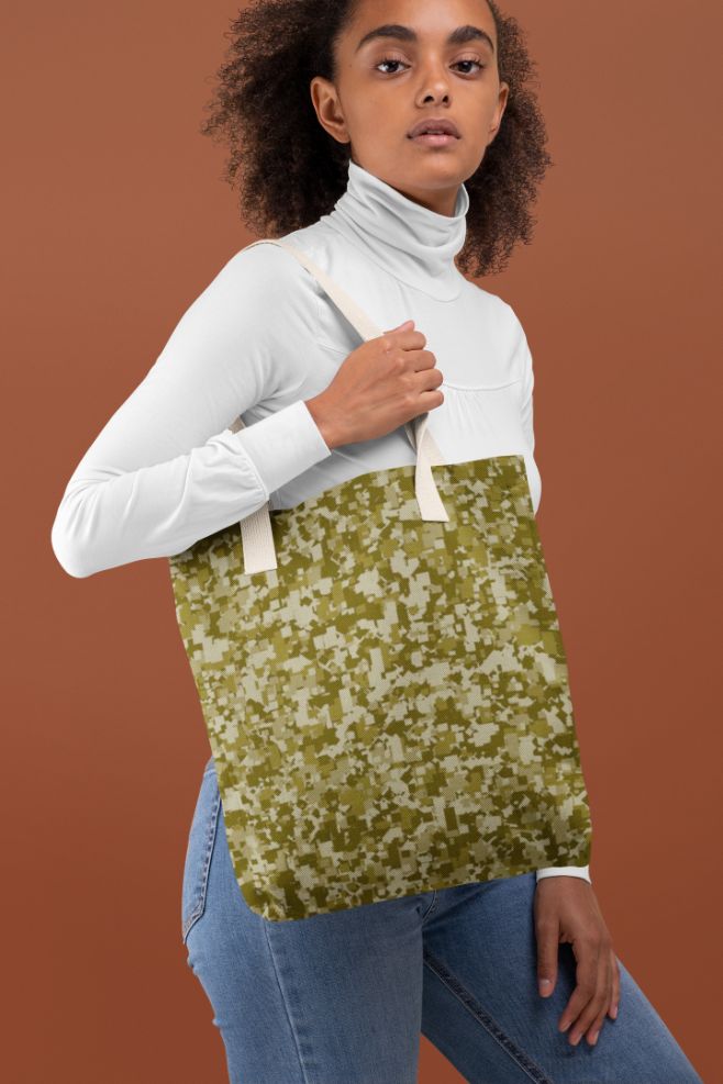 Green Camofludge Tote Bag