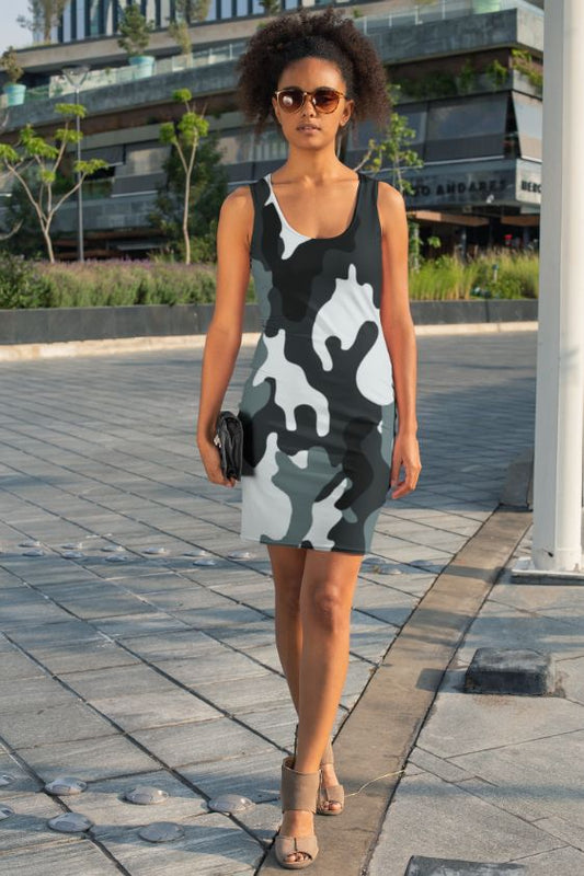 Grey Camo Sublimation Cut & Sew Dress