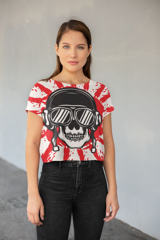 Kamikaze All-Over Print Crop Tee