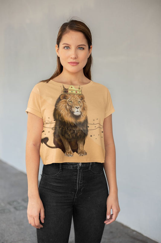 LION POWER All-Over Print Crop Tee