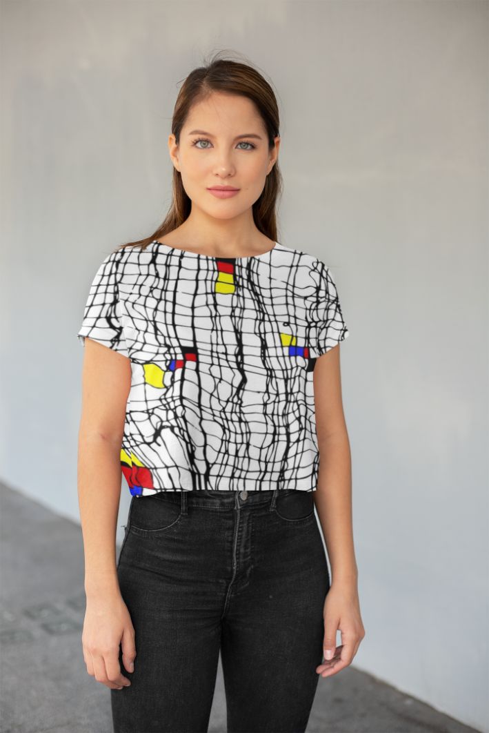 MONDRIAN 3 All-Over Print Crop Tee