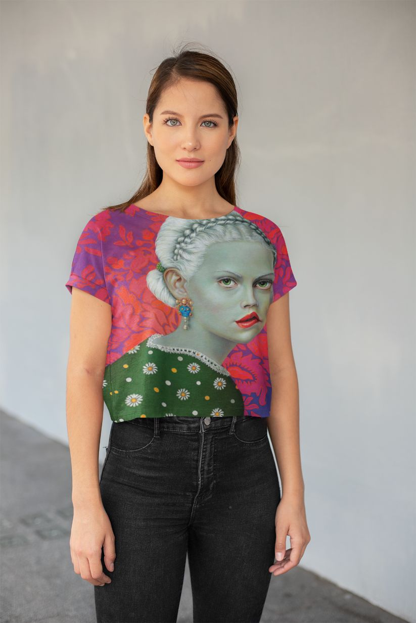 Melancholy All-Over Print Crop Tee