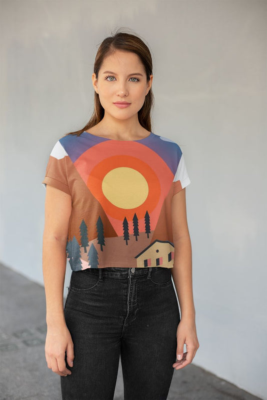 Milltary Scene All-Over Print Crop Tee