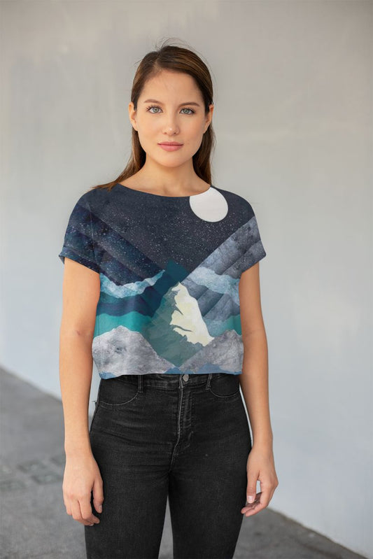 Mountain Sonnet Moonlit Stanza All-Over Print Crop Tee