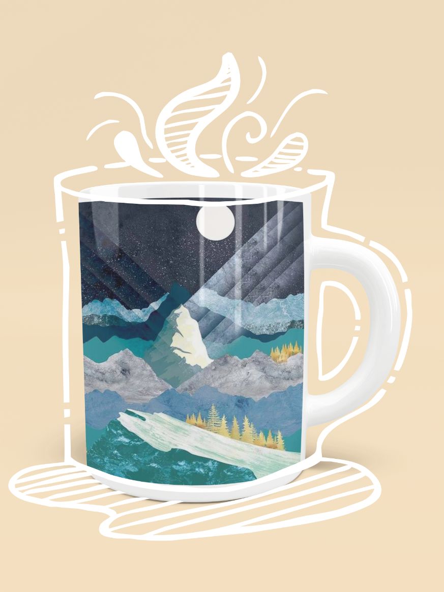 Mountain Sonnet Moonlit Stanza Mug