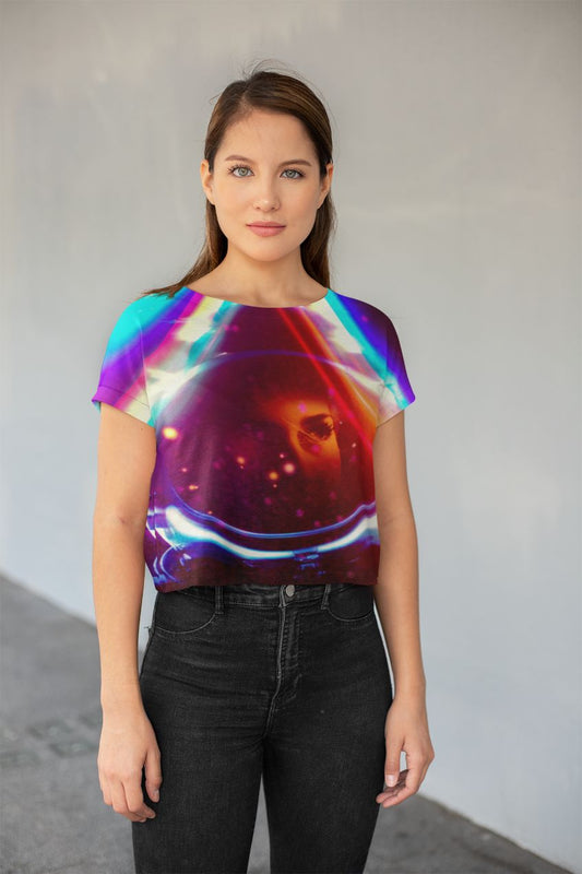 Neon All-Over Print Crop Tee