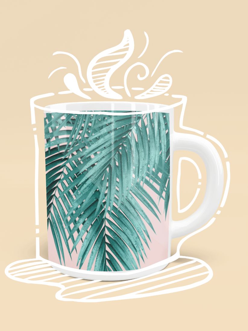 PALM LEAVES BLUSH VIBES Mug