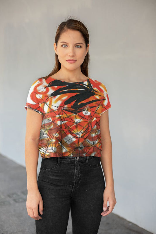 PG Origami All-Over Print Crop Tee