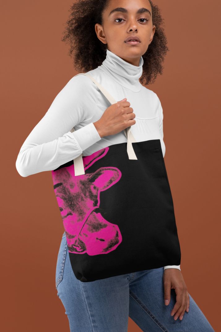 Pink Cow Tote Bag