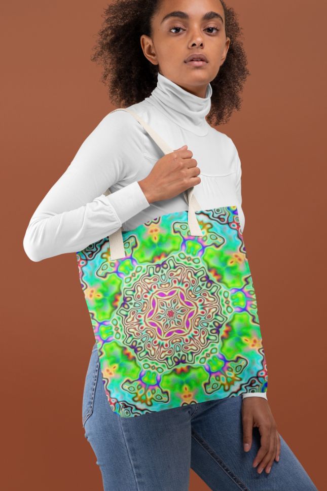 Psychedelic Panda Tote Bag