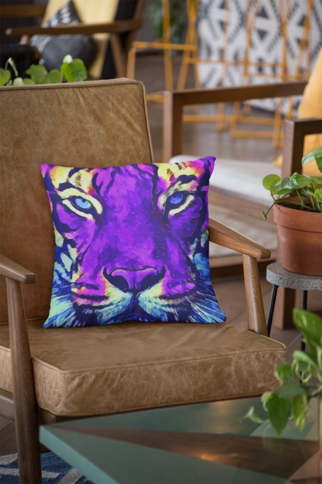 Purple Tiger Cushion/Pillow