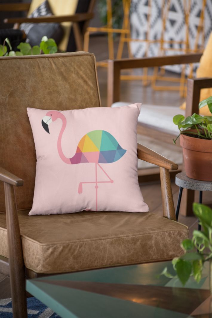 Rainbow Flamingo Cushion/Pillow