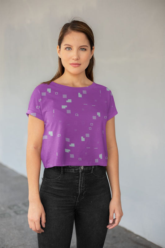 Simple Geometric Pattern 3 itp Poster All-Over Print Crop Tee