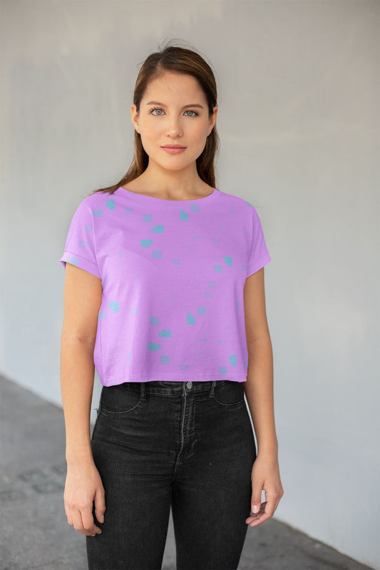 Simple Geometric Pattern 3 pt Poster (2) All-Over Print Crop Tee