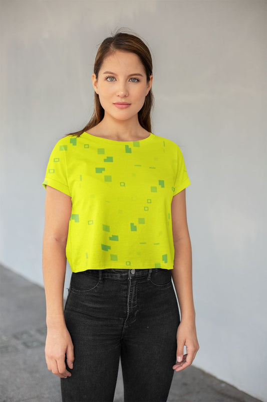 Simple Geometric Pattern 3 yg Poster All-Over Print Crop Tee