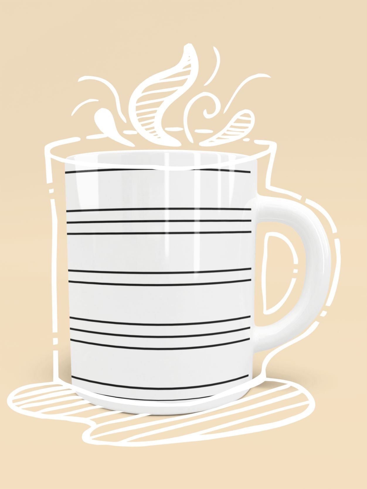 Simple Lines Pattern bw Poster Mug