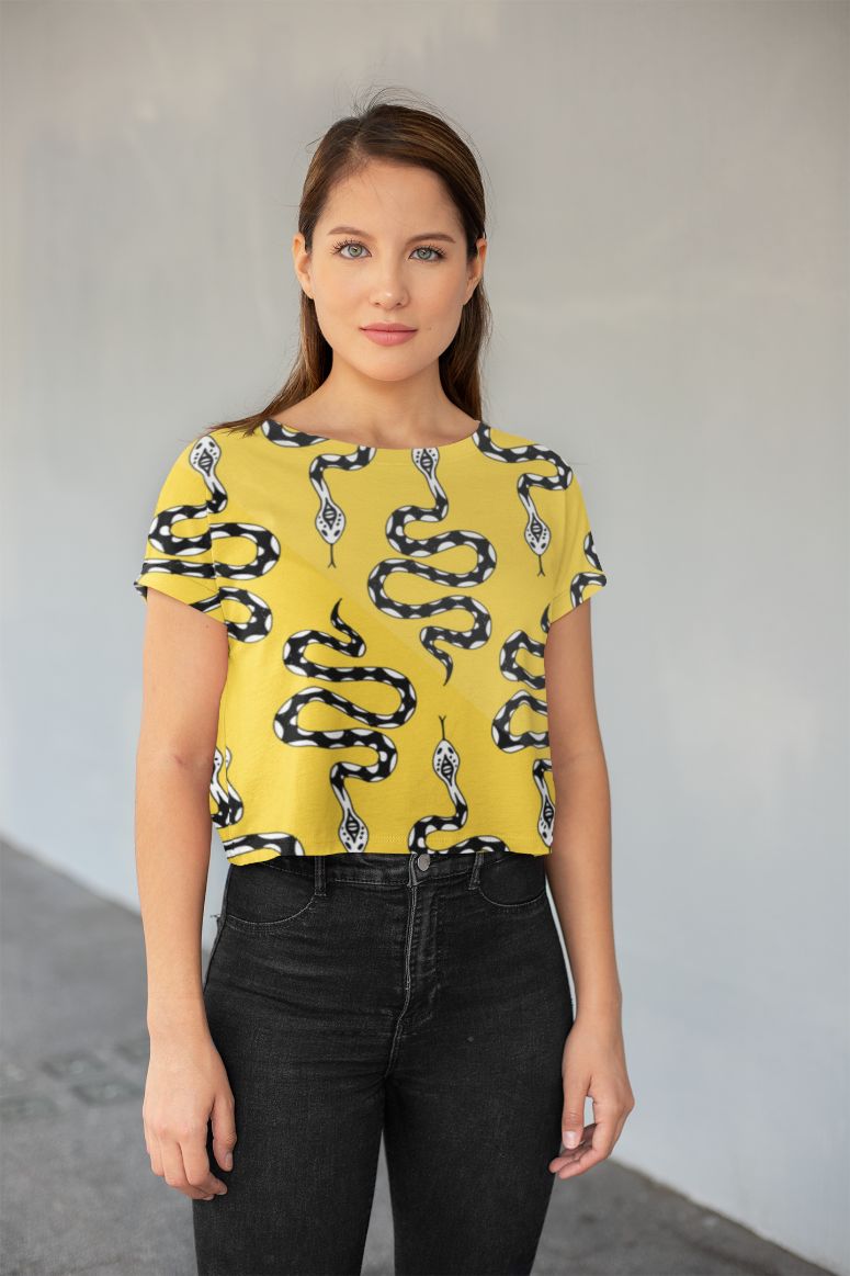 Snakes All-Over Print Crop Tee