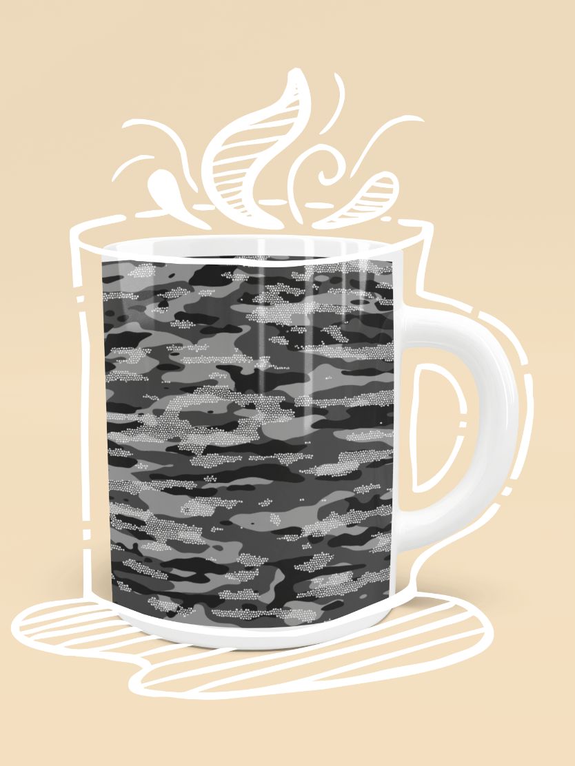 Snow Camouflage Pattern Mosaic Style Plakat Mug