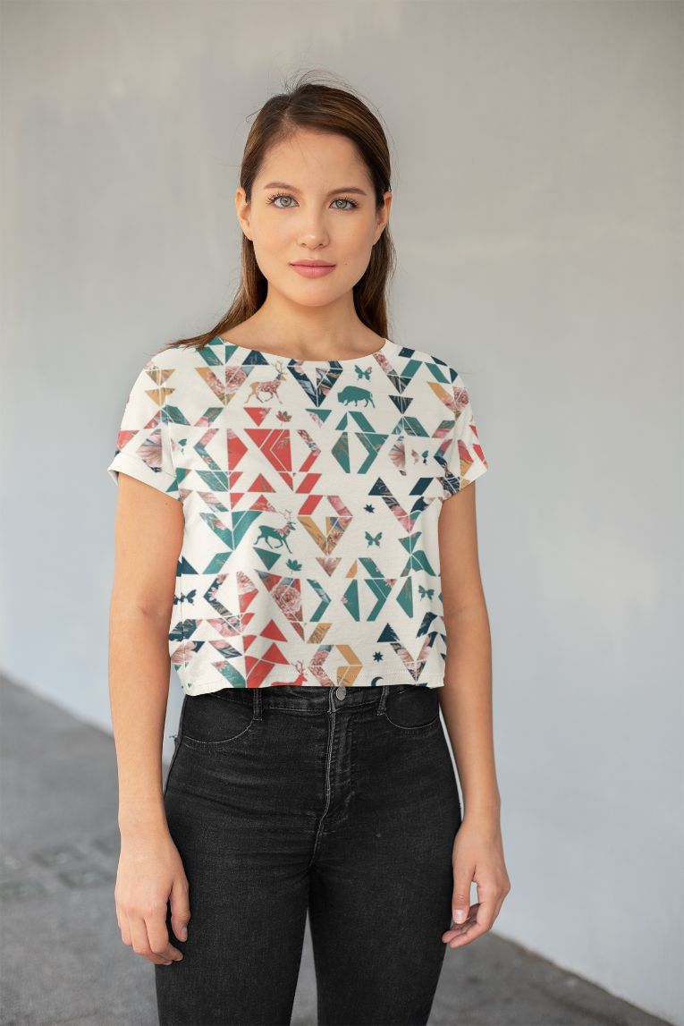 Spring 3 All-Over Print Crop Tee