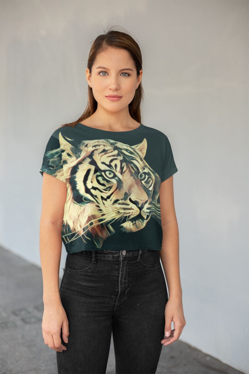 TIGER All-Over Print Crop Tee