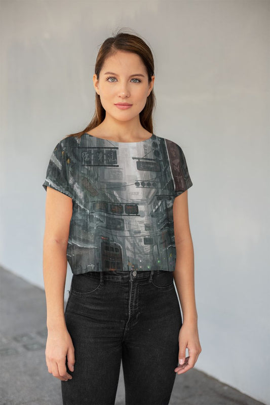 The City All-Over Print Crop Tee