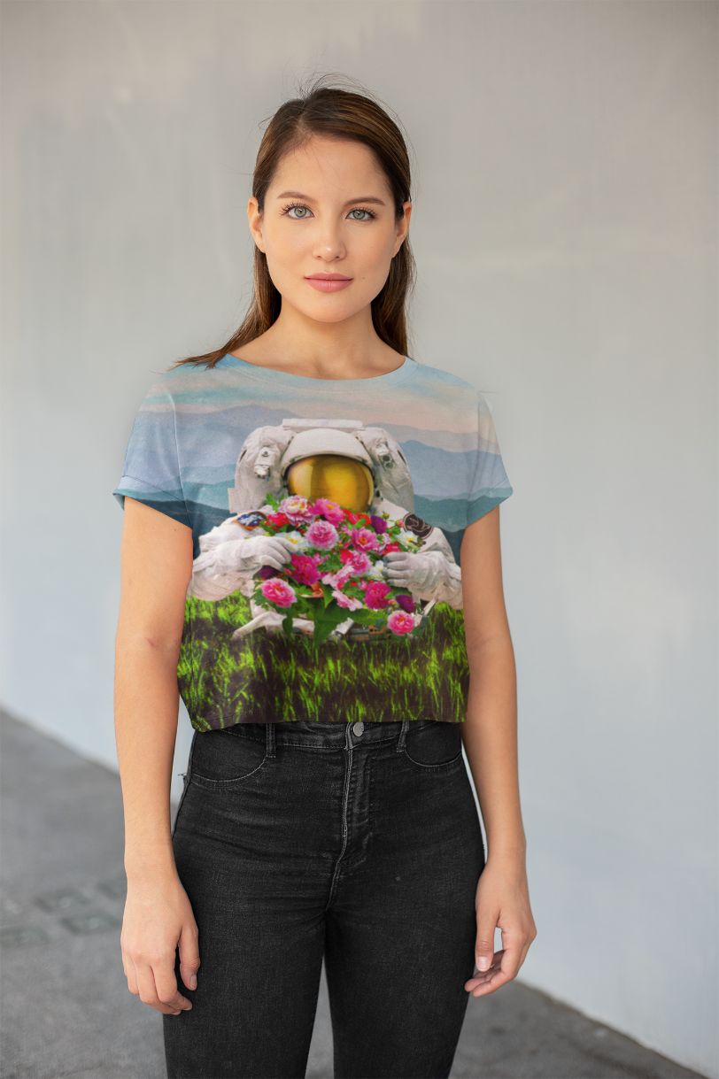 The Collectore All-Over Print Crop Tee