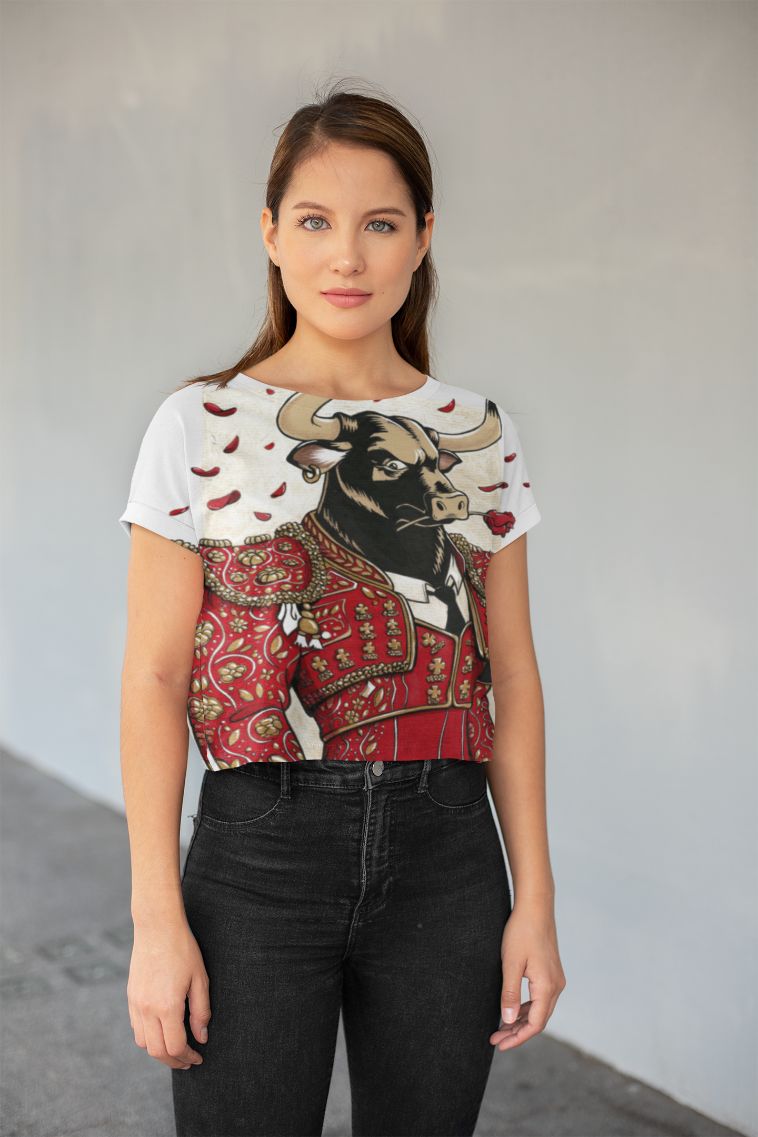 Toro Torero Poster (1) All-Over Print Crop Tee