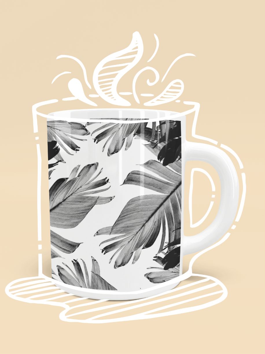 Tropical Banana Leaves Pattern Mug