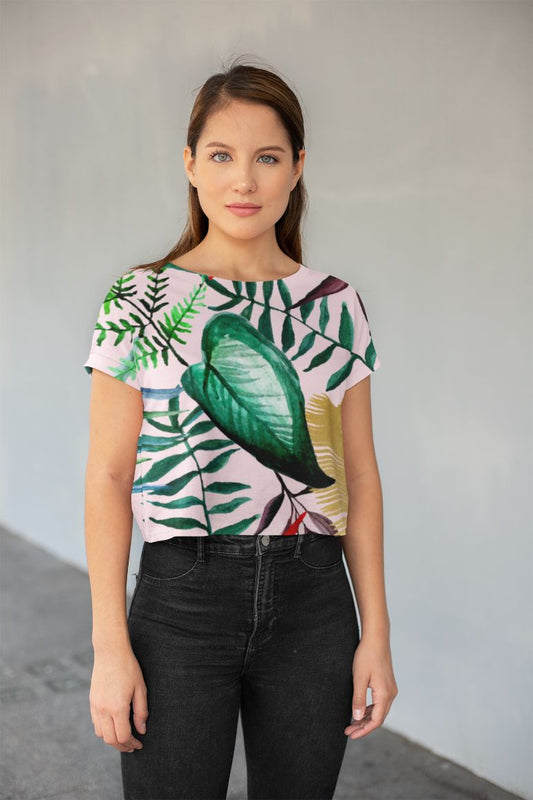 Tropical Garden Poster (1) All-Over Print Crop Tee